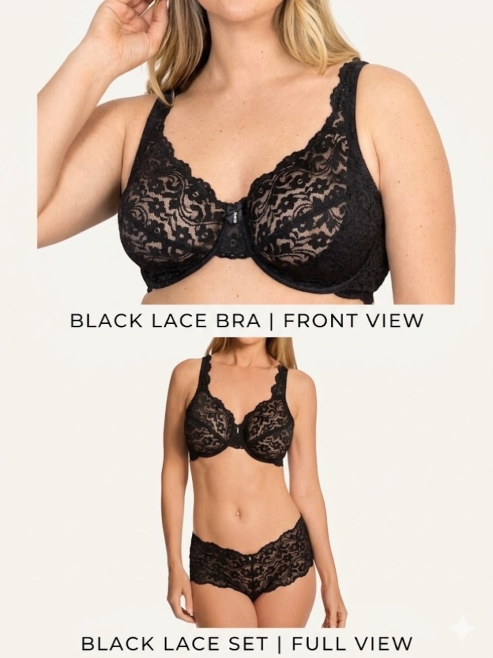 NWT Smart & Sexy Black Signature Lace Unlined Underwire Bra - 36DD